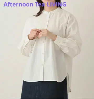 Afternoon Tea LIVING 브로드 펄 버튼 블라우스