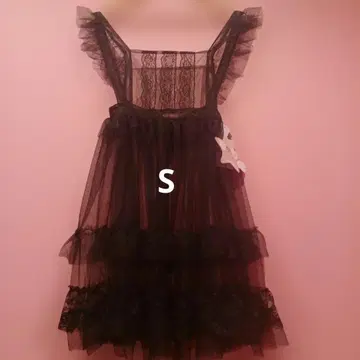 호시나 사쿠라코 튤 에이프런 시마무라 블랙 S 사이즈