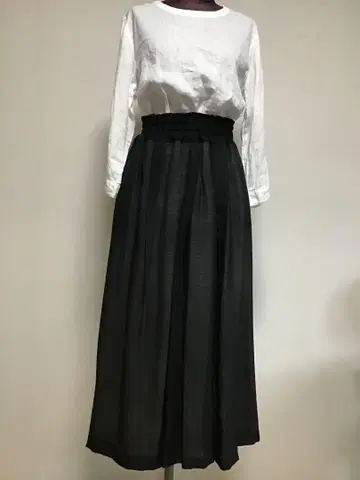 블랙 롱 스커트 허리밴딩. 기모노 리메이크