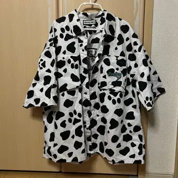 DUALISM 소 패턴 오픈 카라 셔츠 GALFY