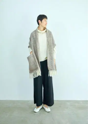 마리아 포켓 숄 라푸안칸크리 스톨 무릎 담요