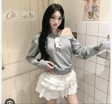 andwang Frill lace docking skirt