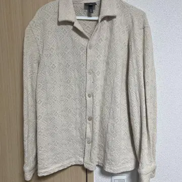 H&M 베이지 무늬 긴팔 셔츠 L