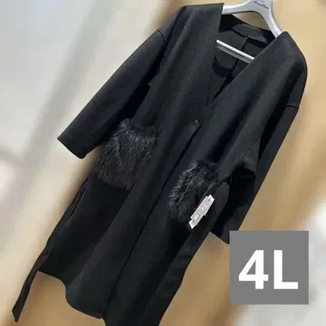블랙 롱 코트 3L 퍼 포함