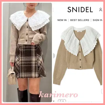 미개봉 신상 새상품 SNIDEL 레이스 스칼라 니트 풀오버 BRW