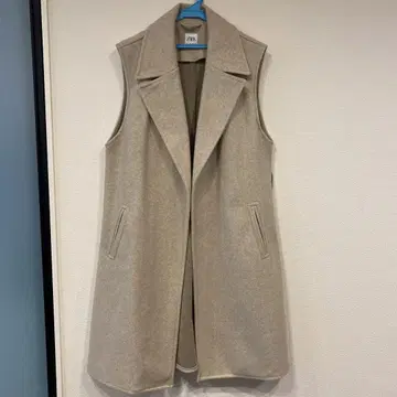 [ 새상품급 ] ZARA 베이지 롱 베스트 허리 벨트 포함 가을/겨울