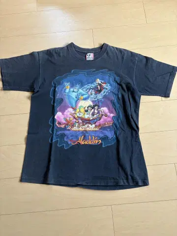 Disney 알라딘 그래픽 T셔츠 빈티지 티셔츠 구제 의류 L