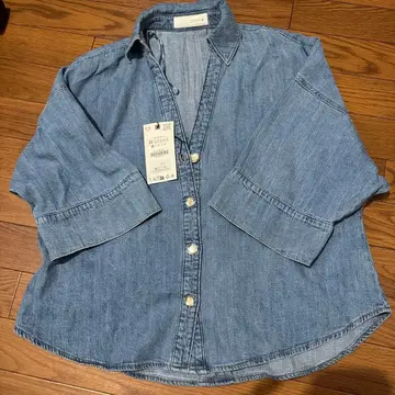 새상품 ZARA 와이드 슬리브 데님 셔츠 XS