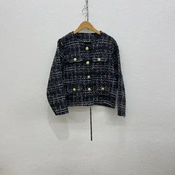 노카라 트위드 자켓 블랙과 화이트