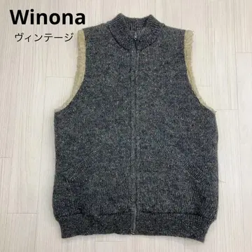 Winona 위노아 빈티지 니트 보아 안감 집업 베스트