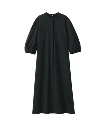 MUJI 무인양품 건조하기 쉬운 브로드 7부 소매 원피스 블랙 S