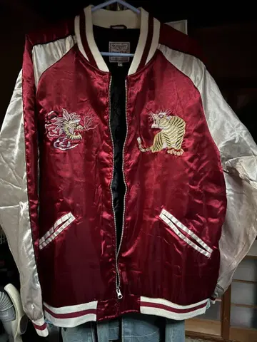 빨간색 새틴 스카잔 L 사이즈