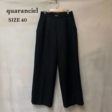 quaranciel 울 삭소니 비트 팬츠 블랙 40