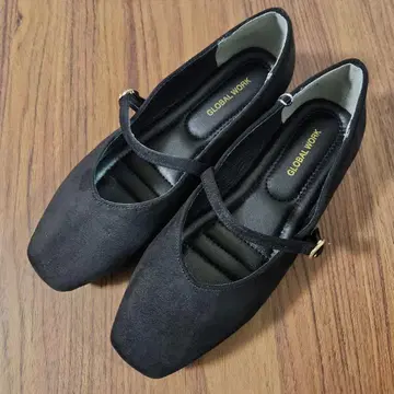 글로벌 워크 락쿠션 스트랩 펌프스 블랙 S 사이즈