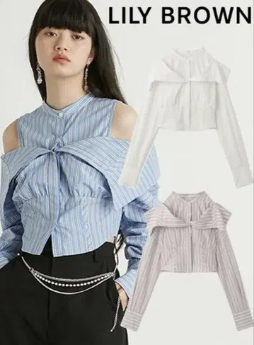 릴리 브라운 2way 코르셋 블라우스 핑크