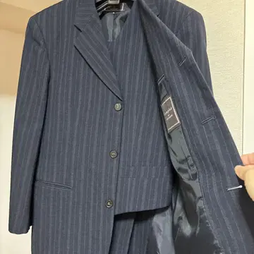 MEN'S MELROSE 네이비 스트라이프 수트 넥타이 포함 4종 세트