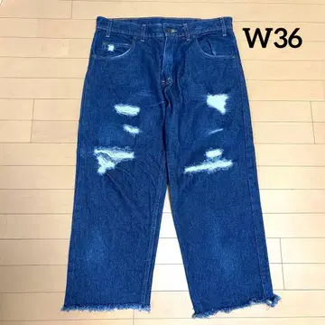 다크 네이비 프리즌 블루스 워크 청바지 데님 USA W36