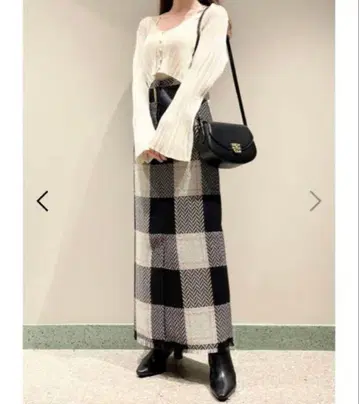 SNIDEL 스나이델 벨티드 로빙 체크 타이트 스커트