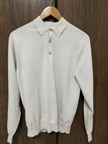 UNITED ARROWS 긴팔 피케 셔츠 M 라이트 그레이