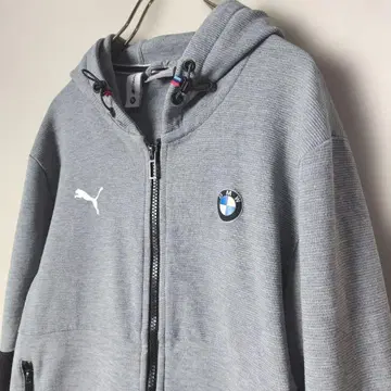 Puma BMW Motorsport 풀 집업 후드티 XS 그레이