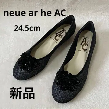 neue ar he AC 꽃 모티브 플랫슈즈 일본제 비쥬 라메