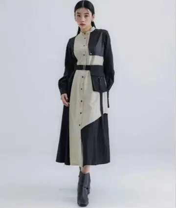 UNITED TOKYO 슬란턱 블로킹 원피스