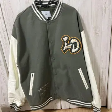 H&M 바시티 자켓 올리브 그린 XL