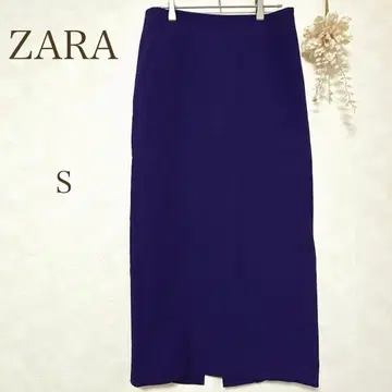 자라 스커트 타이트 슬릿 개성있는 디자인 롱 퍼플 레이온