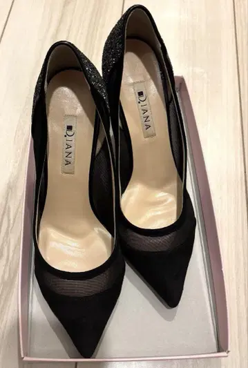 다이애나 블랙 글리터 하이힐