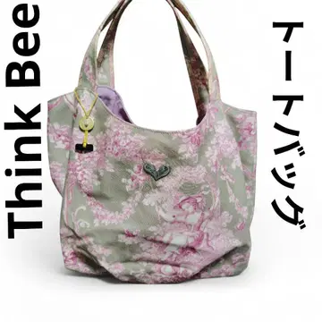 Think Bee! 토와르 드 주이 패턴 토트백 핑크 x 베이지 새상품급