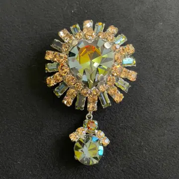 [ 15 ] 앤티크풍 브로치 오로라 스톤 하트 브로치 빈티지