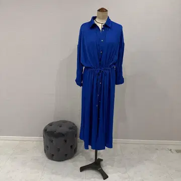 파랑 셔츠 원피스 긴팔 ZARA