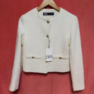 미사용 택 포함 ZARA 노카라 트위드 자켓 작은 사이즈