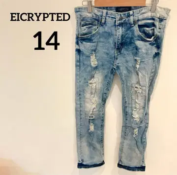 해외 구제 의류 하나뿐인 EICRYPTED [14] 데미지 스키니 데님