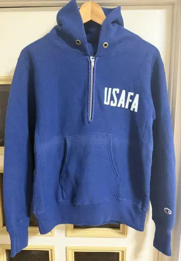 챔피온 리버스 위브 USAFA 하프 지퍼 후드티 M 네이비