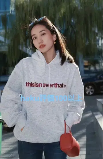 thisisneverthat 그레이 후드 부착 후드티