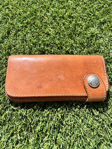 Saddle Leather 브라운 롱 가죽 빈티지 지갑