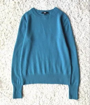 새상품급 유니클로 캐시미어 니트 블루 S