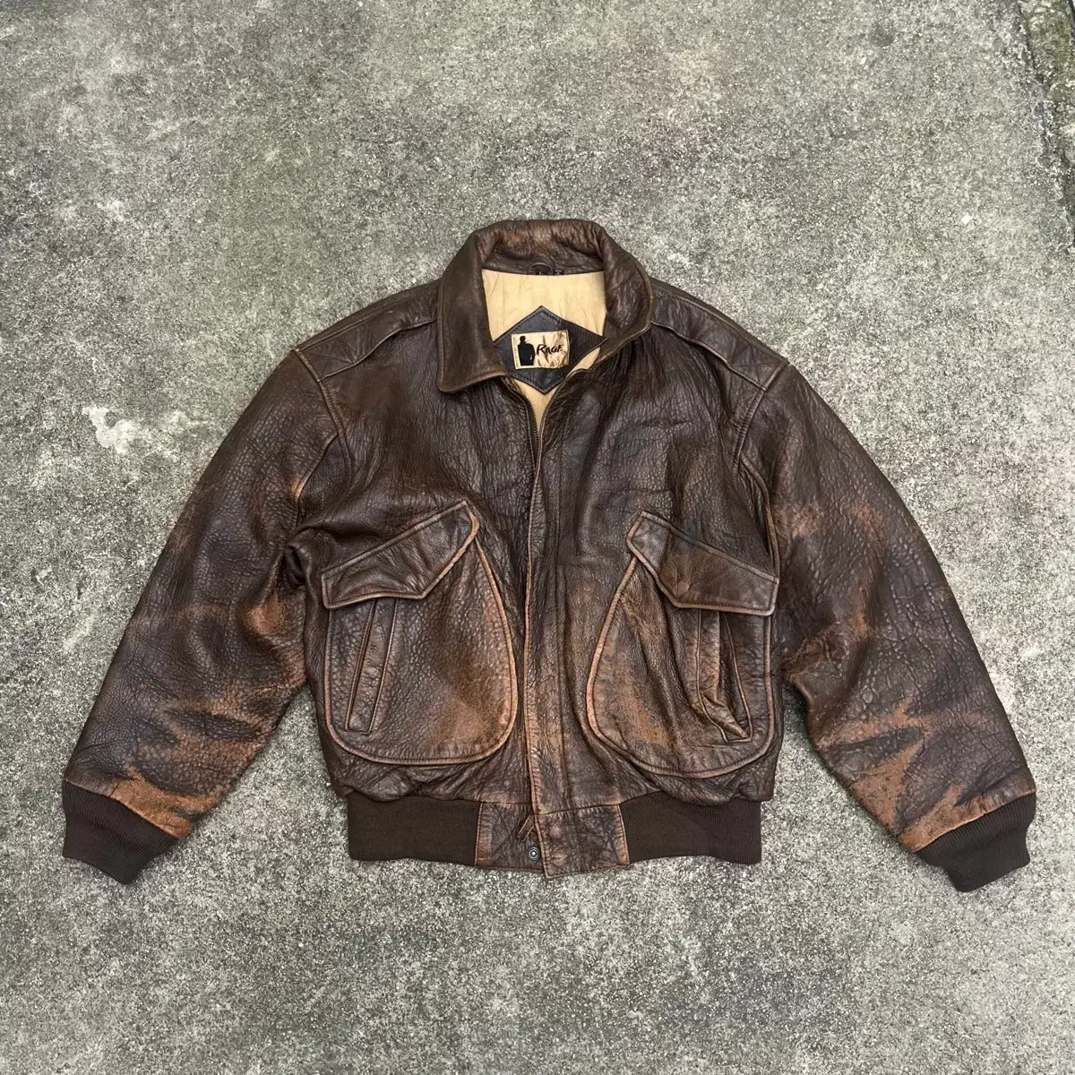 ジャケット・アウター 90s vintage G1 A2 Leather flight jacket Vtg 90s Avirex A-2 Flyers Leather Flight Jacket 42L Brown Military