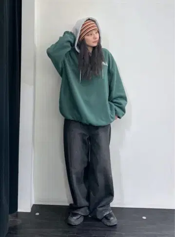 플리스 후디드 아노락