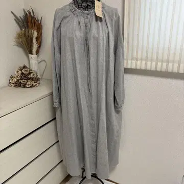 사만사모스 그레이 셔츠 원피스 긴팔 개더 포함 미사용 새상품