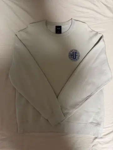 HUF 로고 맨투맨 라이트 베이지