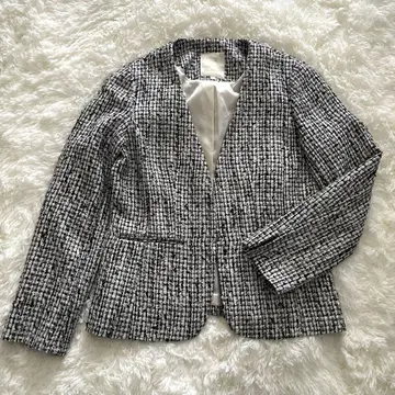 B:MING by BEAMS Platinum 트위드 노카라 자켓