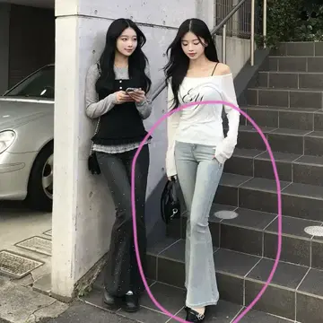 emmy 큐빅 플레어 데님 팬츠 완판