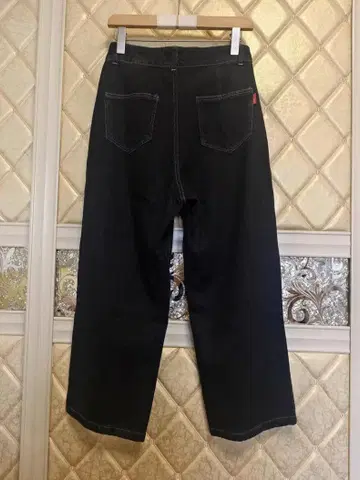 다크 데님 와이드 레그 팬츠