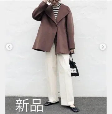 새상품 유니클로 더블 페이스 숏코트 브라운 S