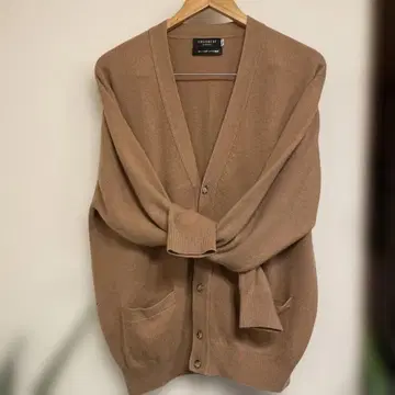 베이지 캐시미어 100% V넥 가디건 L 사이즈