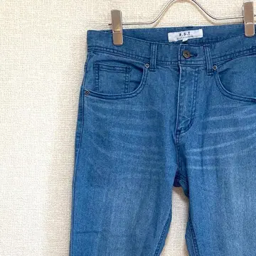 Blue Standard 데님 팬츠 스키니 스트레치 색바램 가공