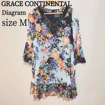 Diagram GRACE CONTINENTAL 비쥬 부착 실크 블라우스