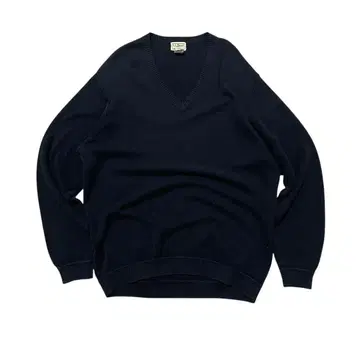 90s L.L.Bean V넥 스웨터 블랙 L 사이즈 코튼 00s